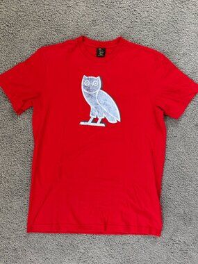 October's Very Own OVO Ice Sculpture T-Shirt Men's Sz. Medium, Red - NWOT Cond.